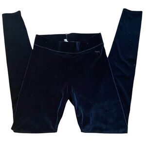 NWOT Victoria's Secret Black Velvet Leggings